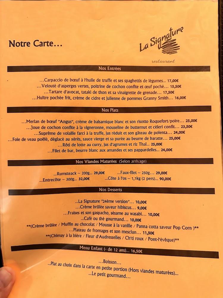 La Signature - Menu Image 1